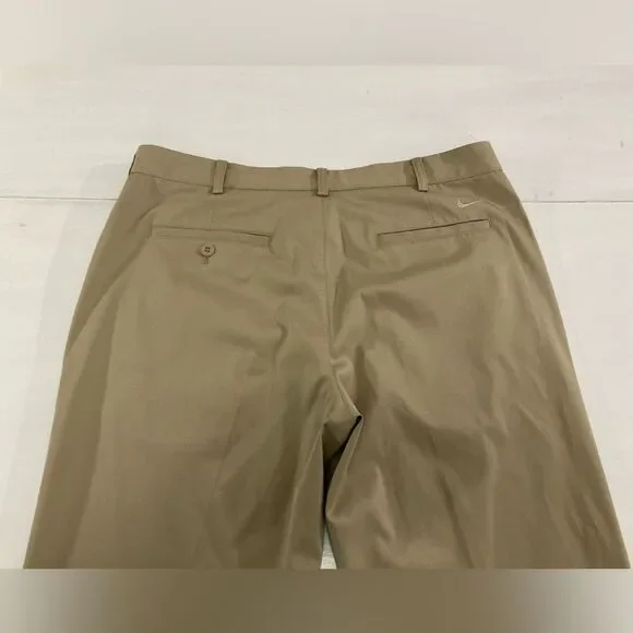 Nike Dri Fit Golf Pants Mens 34x34 Tan Lightweight Flat Front Casual - Picture 4 of 14